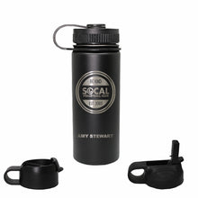 SoCal Stainless Steel Water Bottle with Three Lids and Two Straws
