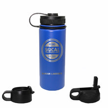 SoCal Stainless Steel Water Bottle with Three Lids and Two Straws